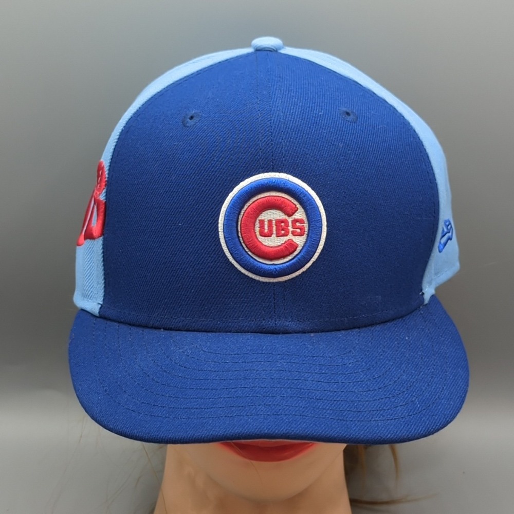 Chicago Cubs New Era 59FIFTY Fitted Hat Two Tone Blue Size 7 3/8 Cap